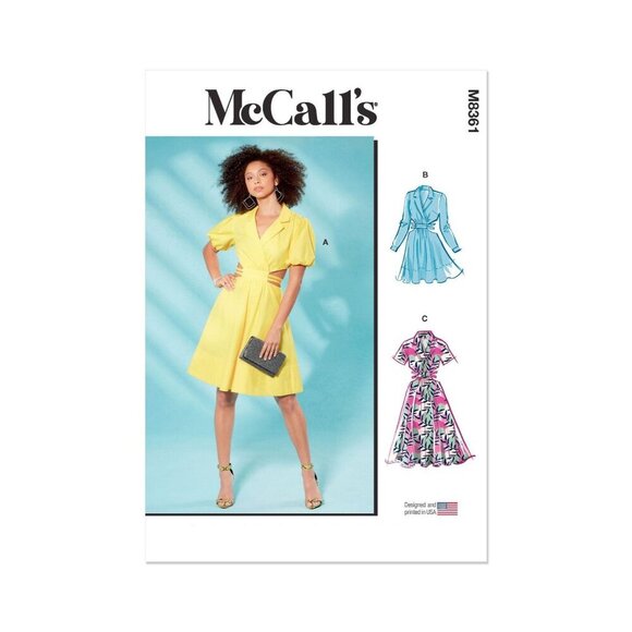 McCalls Sewing Pattern M8361 R11713 Shirt Dress Cut Out Waist Misses Size 12-20 - Picture 1 of 7